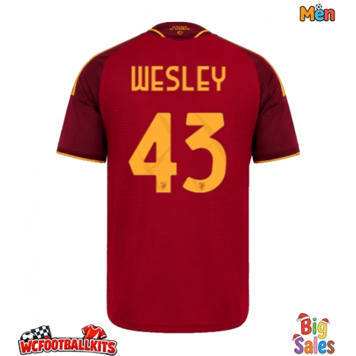 AS Roma Wesley Franca #43 Replica Home Stadium Shirt 2026-27 Short Sleeve